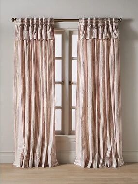 Anthropologie Harper Cotton Printed Stripe Curtain Single Panel NWOT 50”x96”